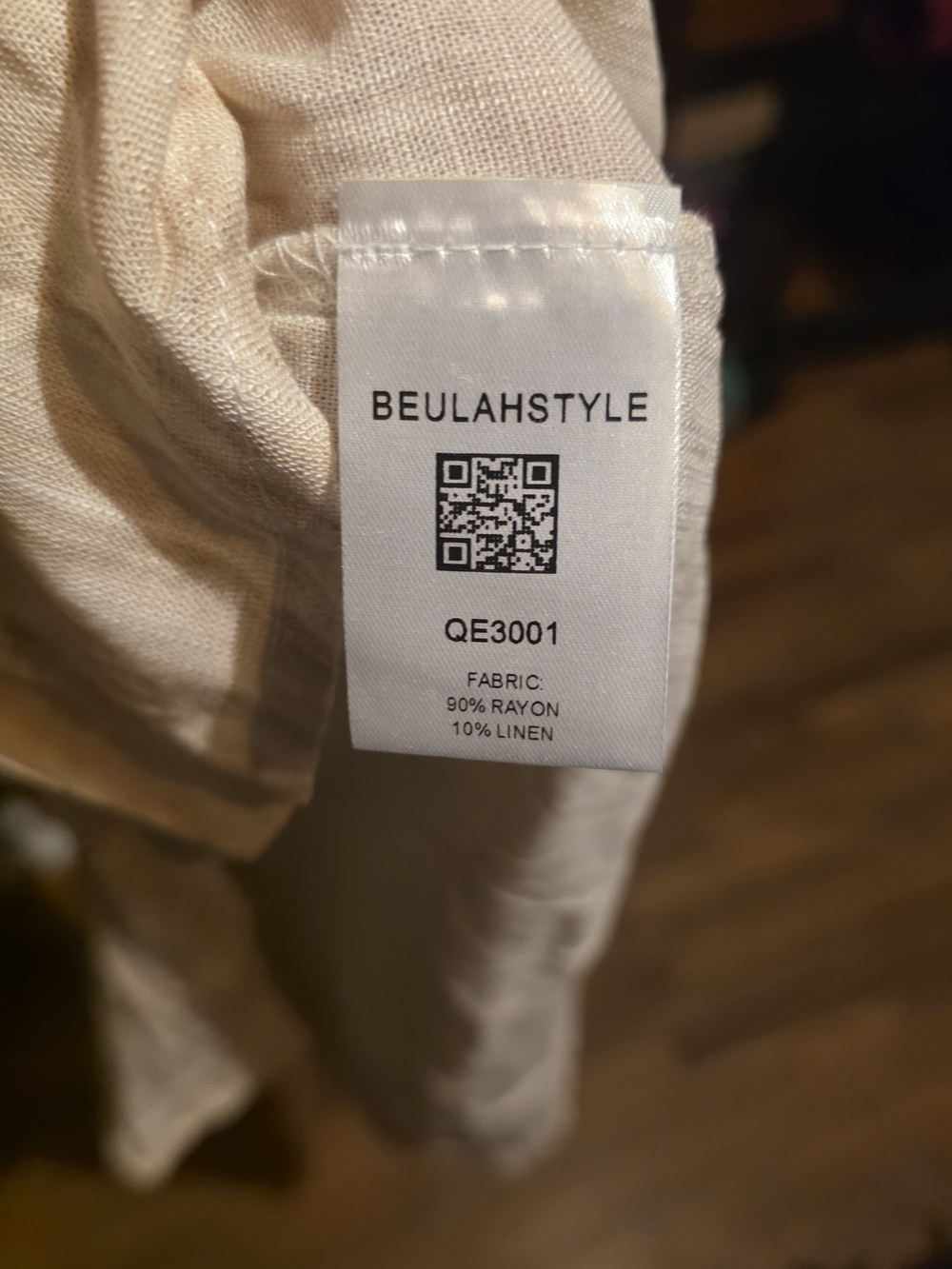 Beulah NWT Cream Button-Front Linen Dress One Size 23ptp - Picture 4 of 4